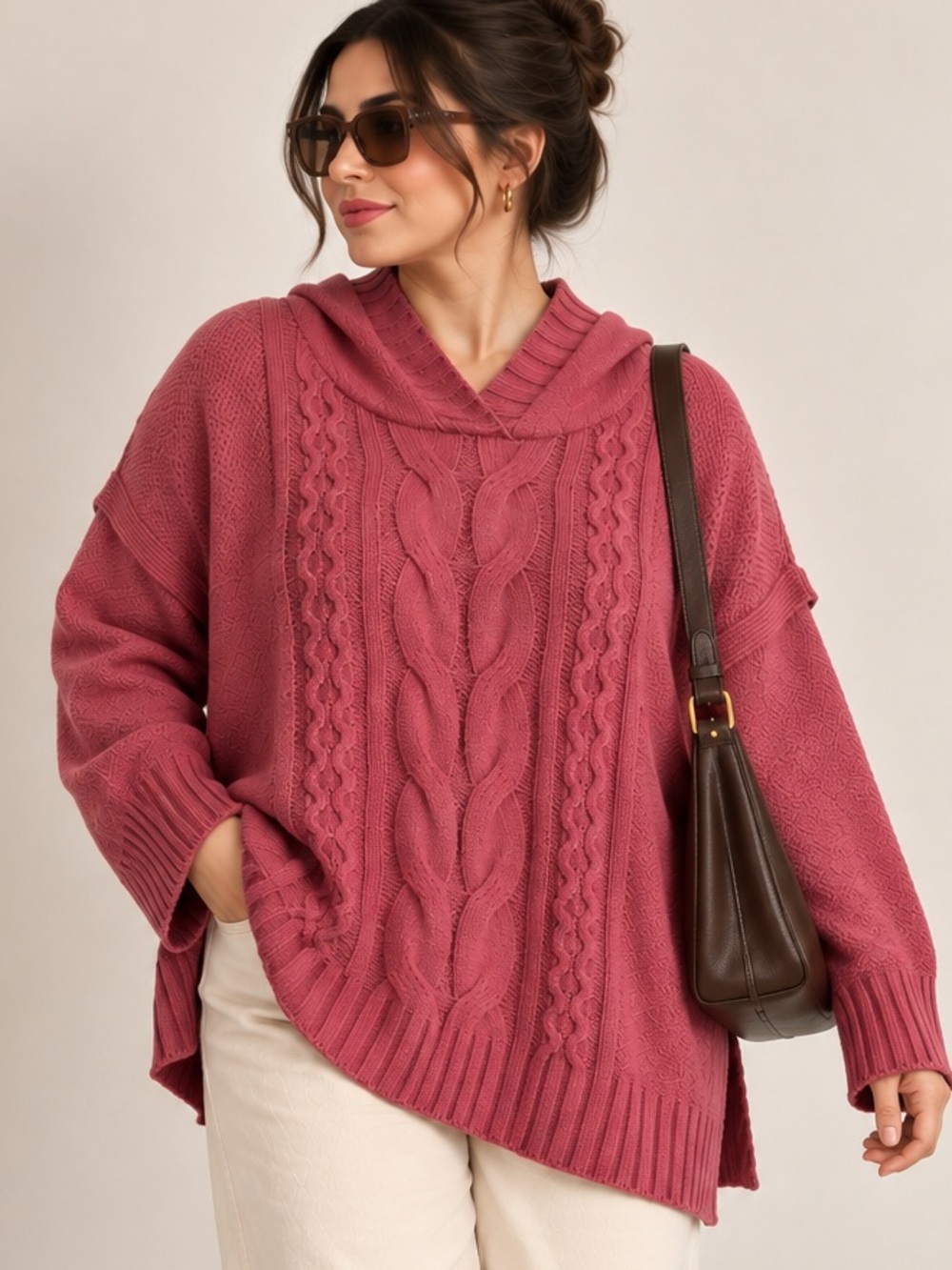 Penningtons Cable-Knit Hooded Sweater